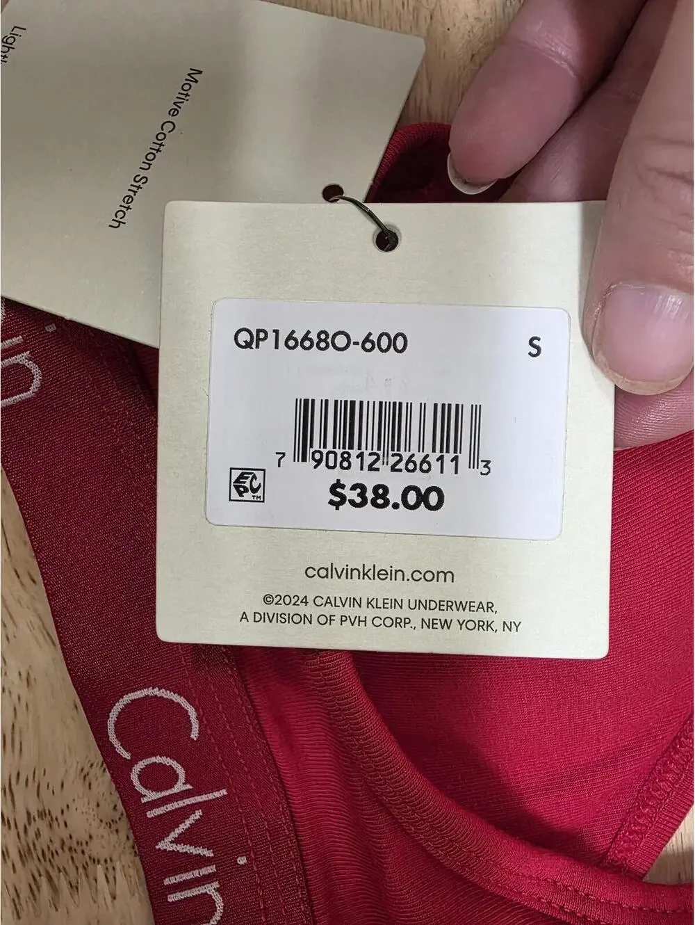 CALVIN KLEIN MOTIVE COTTON LIGHTLY LINED BRALETTE SIZE S